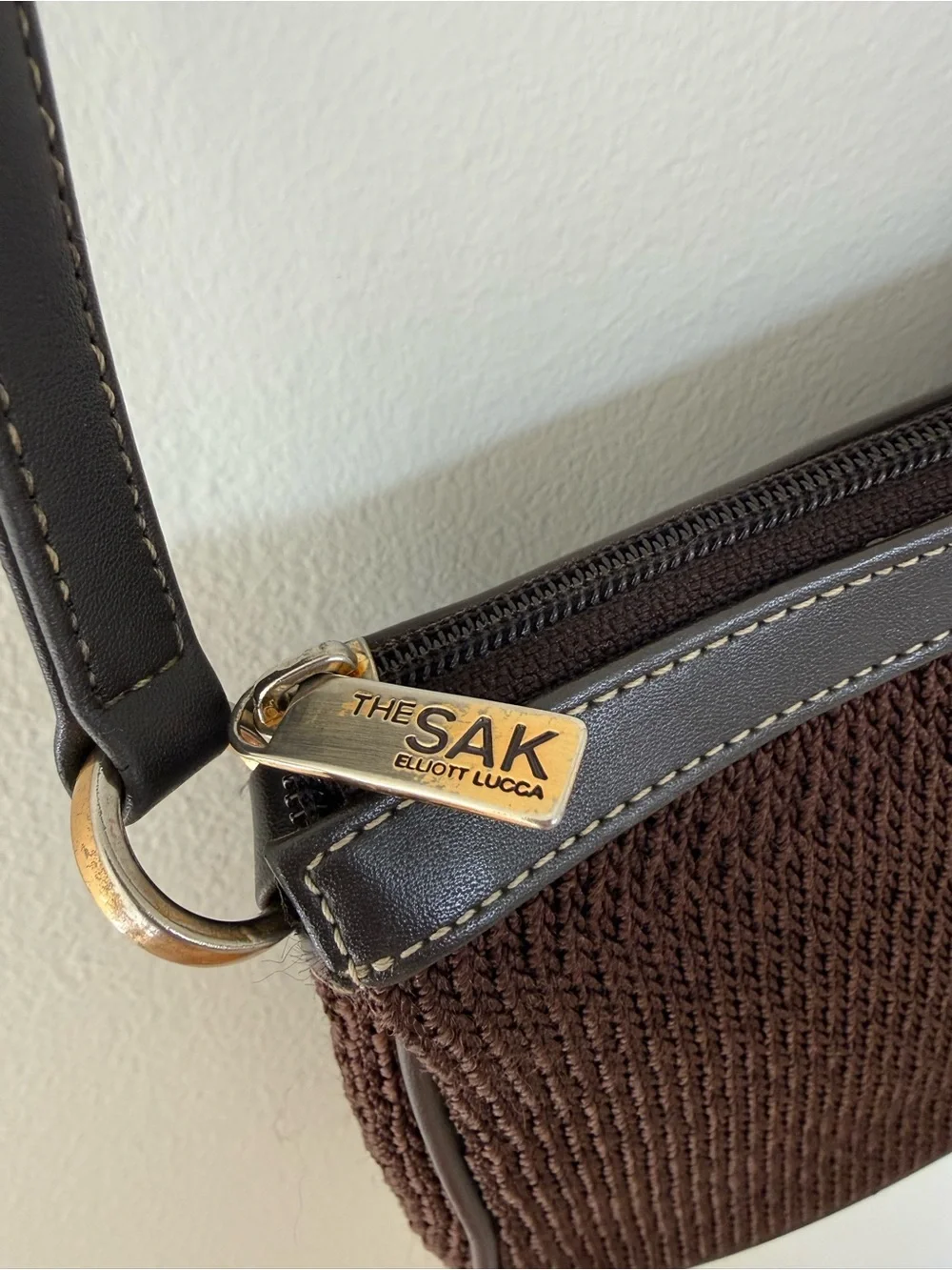 The Sak Espresso Brown Woven Shoulder Bag Y2K